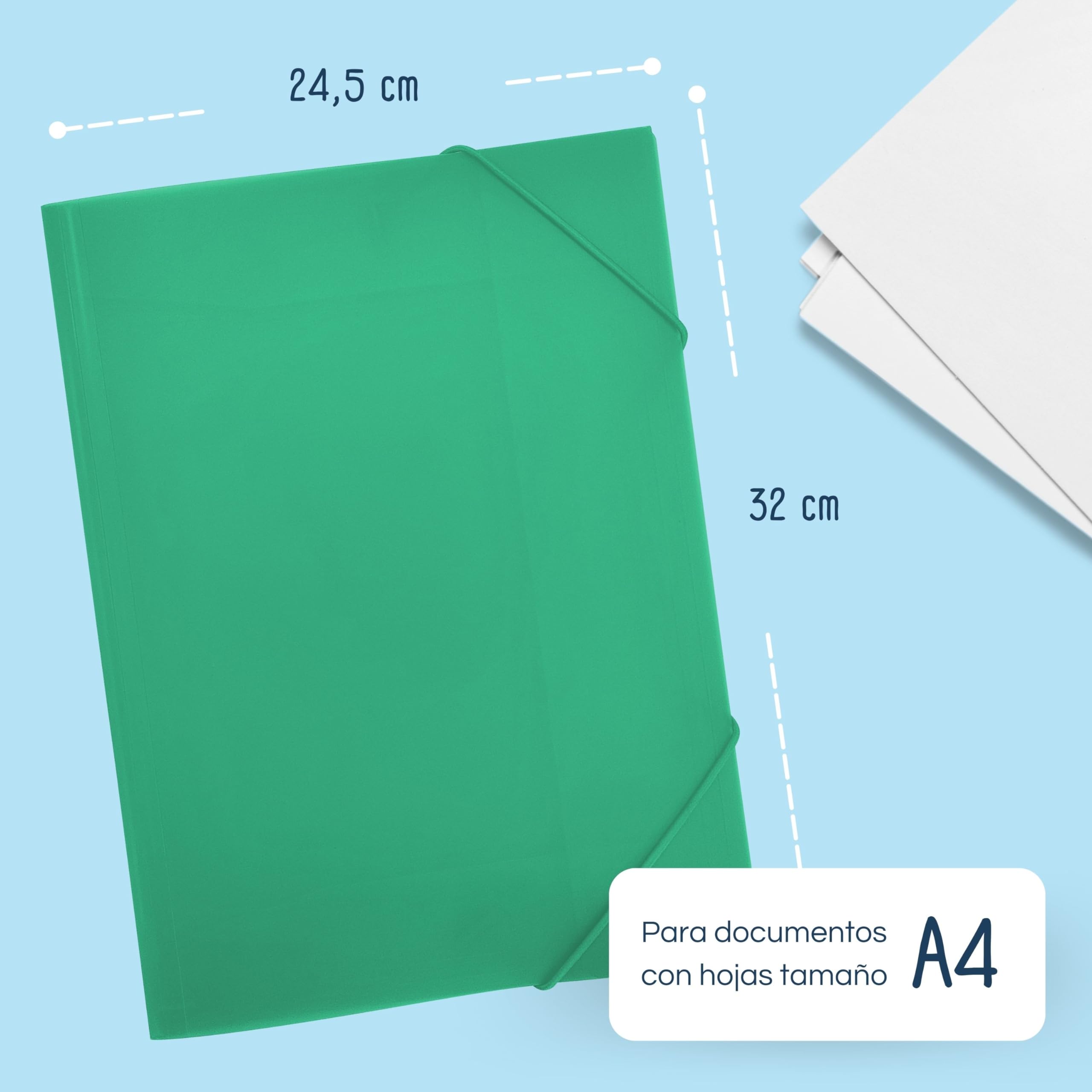 RAYLU PAPER, A4 Folder with Elastic Bands and Flaps, Storage Folders for Documents Office and School - Image 2