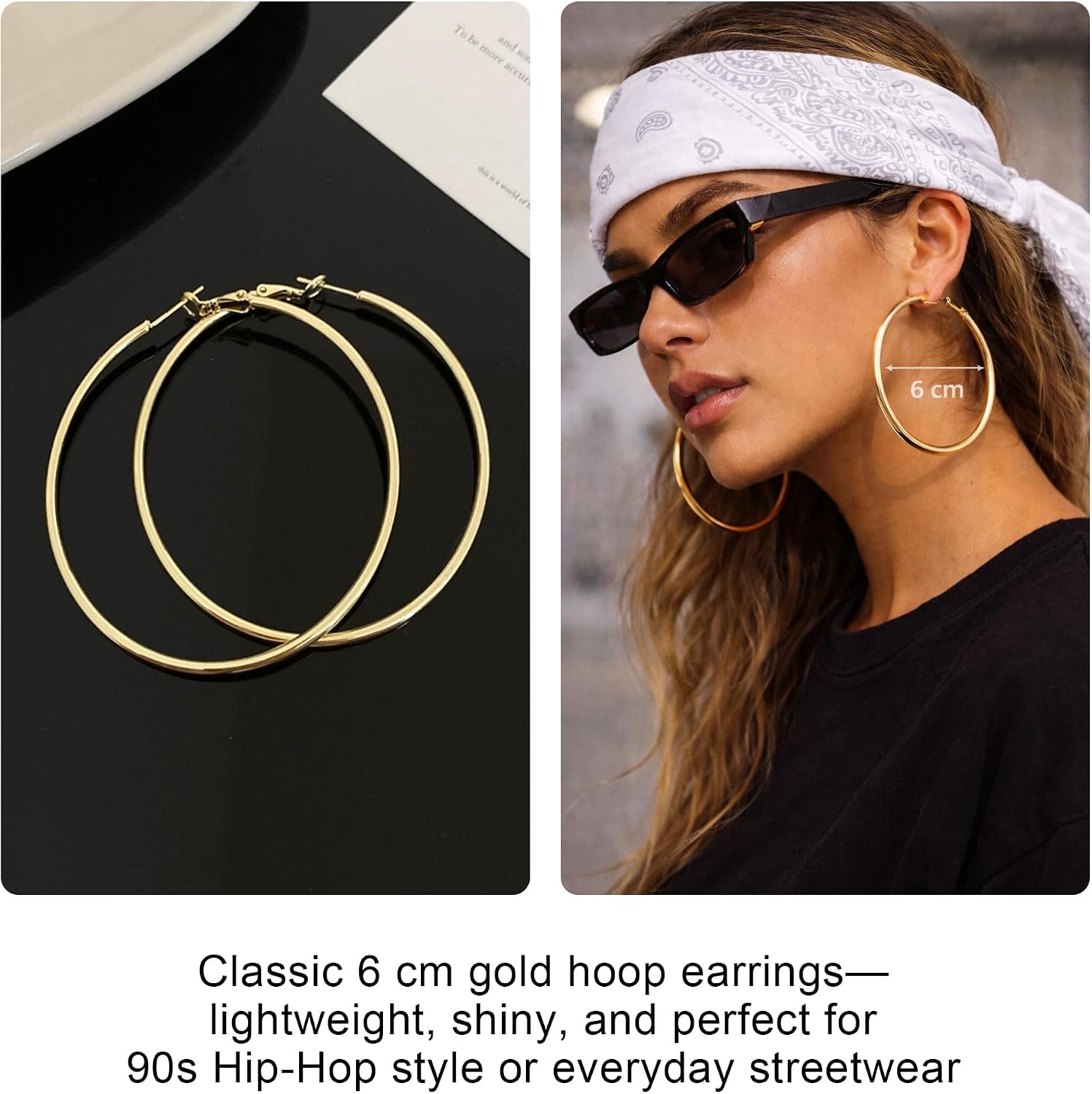 90s Hip Hop Costume Accessories Kit for Women- Old School Outfit Set