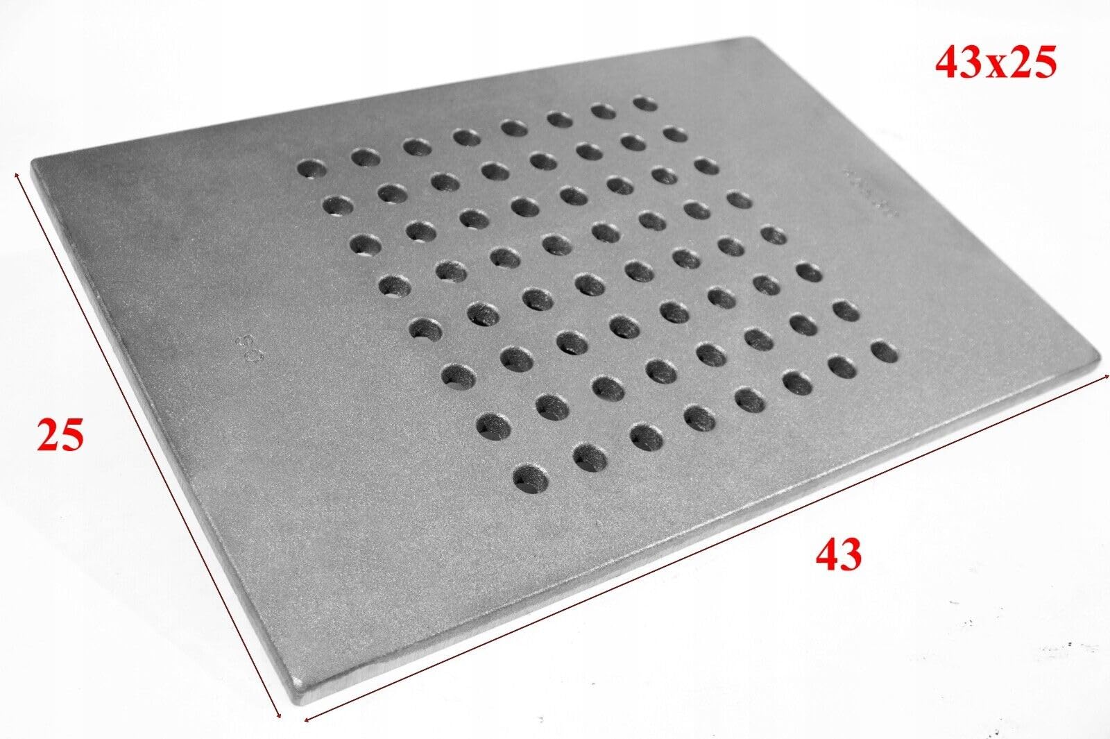 Ruszt narożny do kominka, 43 x 25 cm, ruszt kominkowy, ruszt żeliwny, ruszt na popiół, ruszt na popiół, ruszt do piekarnika, wytrzymały ruszt do dużych obciążeń, 430 x 250 mm