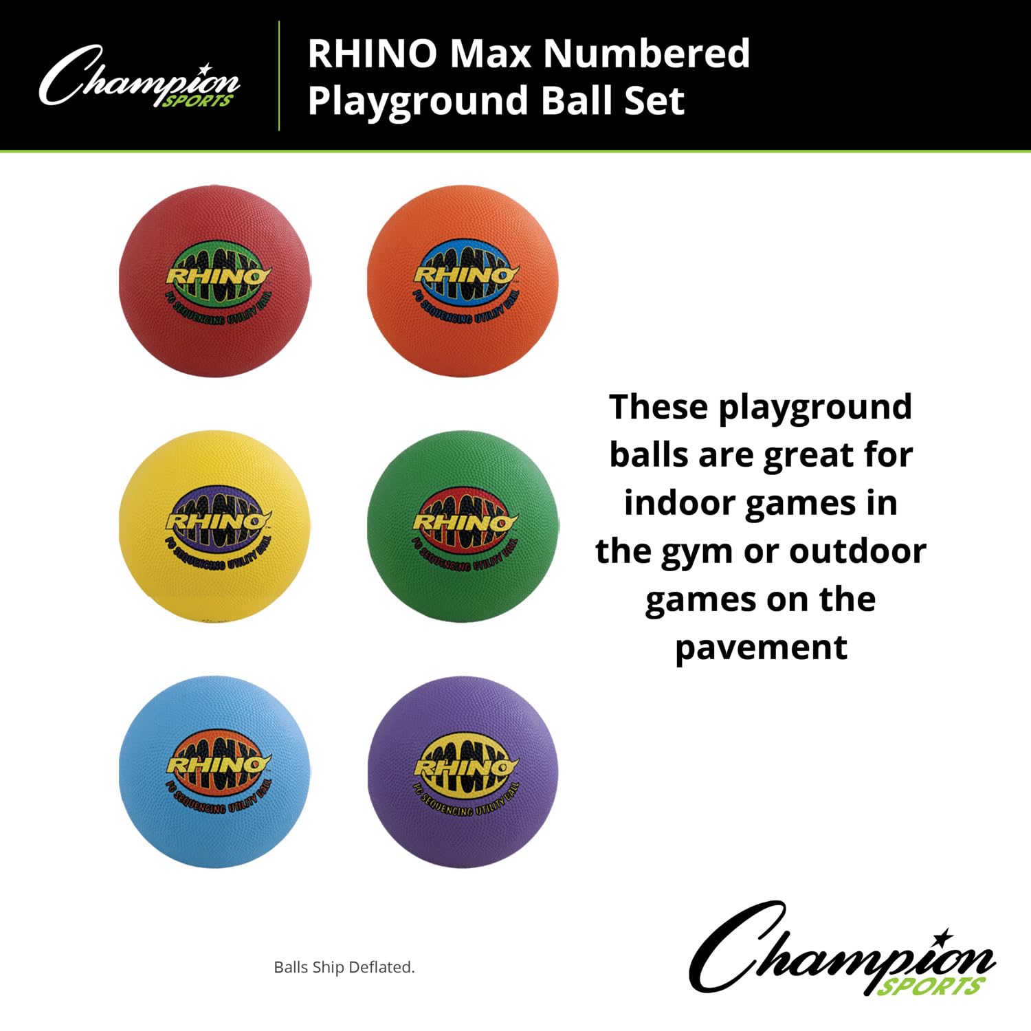 Champion Sports Rhino Max zestaw piłek na plac zabaw – dostępny w różnych stylach aktywności