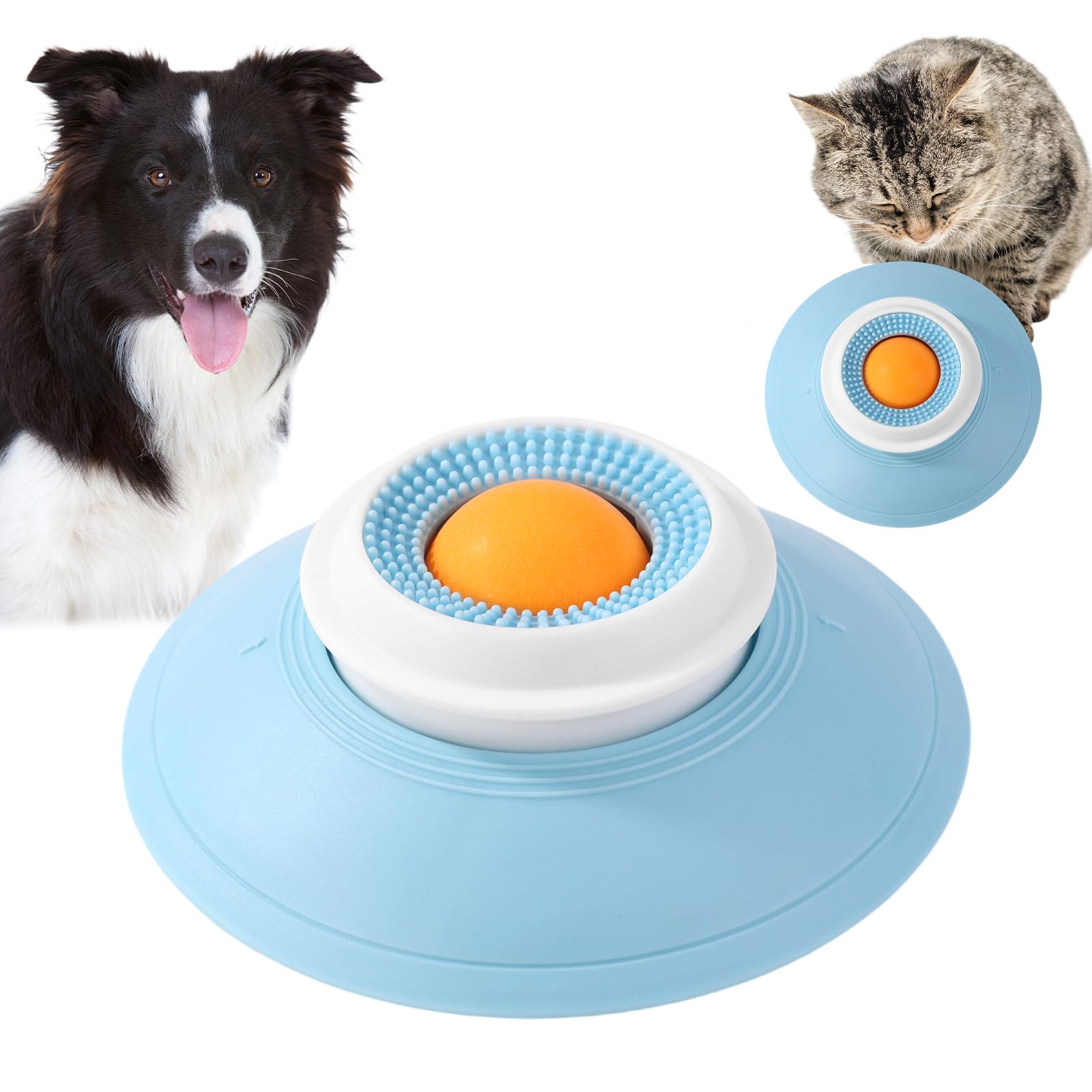 Sinbana Pet Lick Bowl, 14.7cm/5.79in Diameter Slow Feeding Cat Dog Lick Sphere Bowl with Suction Cups Pet Feeding Supplies for Walls Floor Tiles & Glass