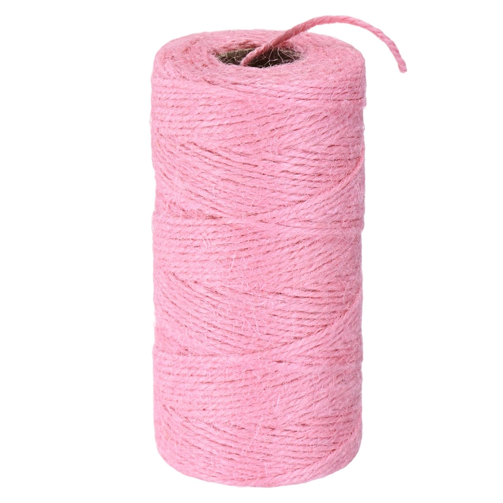 M METERXITY 1-Pack Jute Twine String 2mm x 328ft/100m, Pink