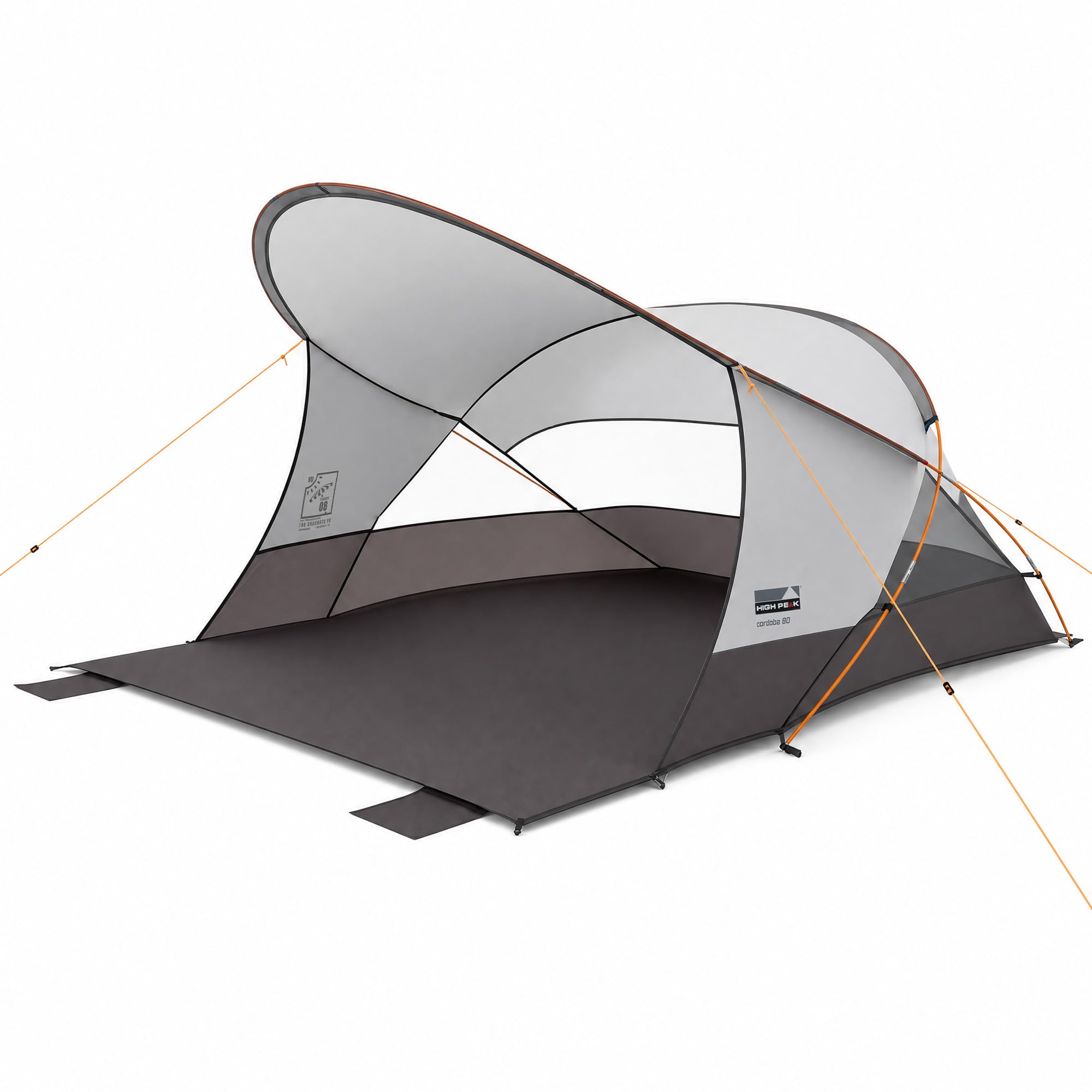 High Peak Strandmuschel mit UPF 80+, verlängertem Sonnendach und Windschutz
