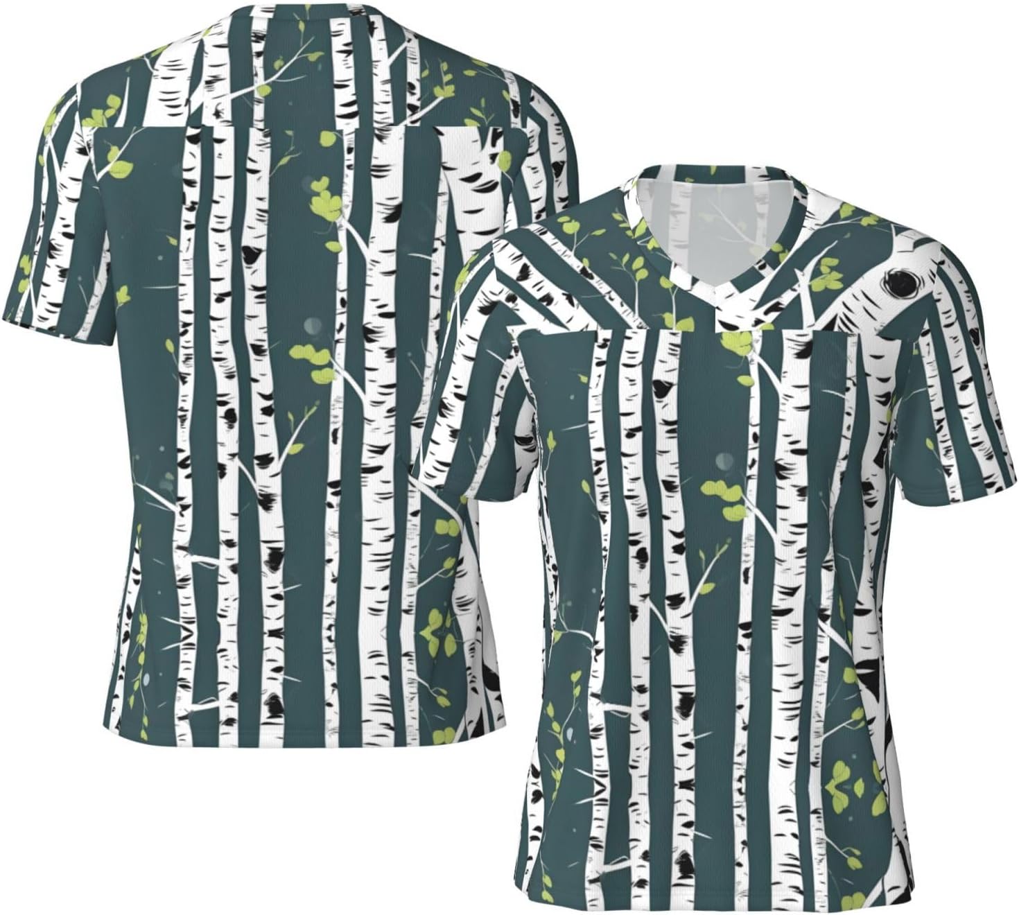 Beauty Birch Tree Rugby Football Jersey for Men, Comfortable V-Neck Loose Fit Top for Team Sports Athletics