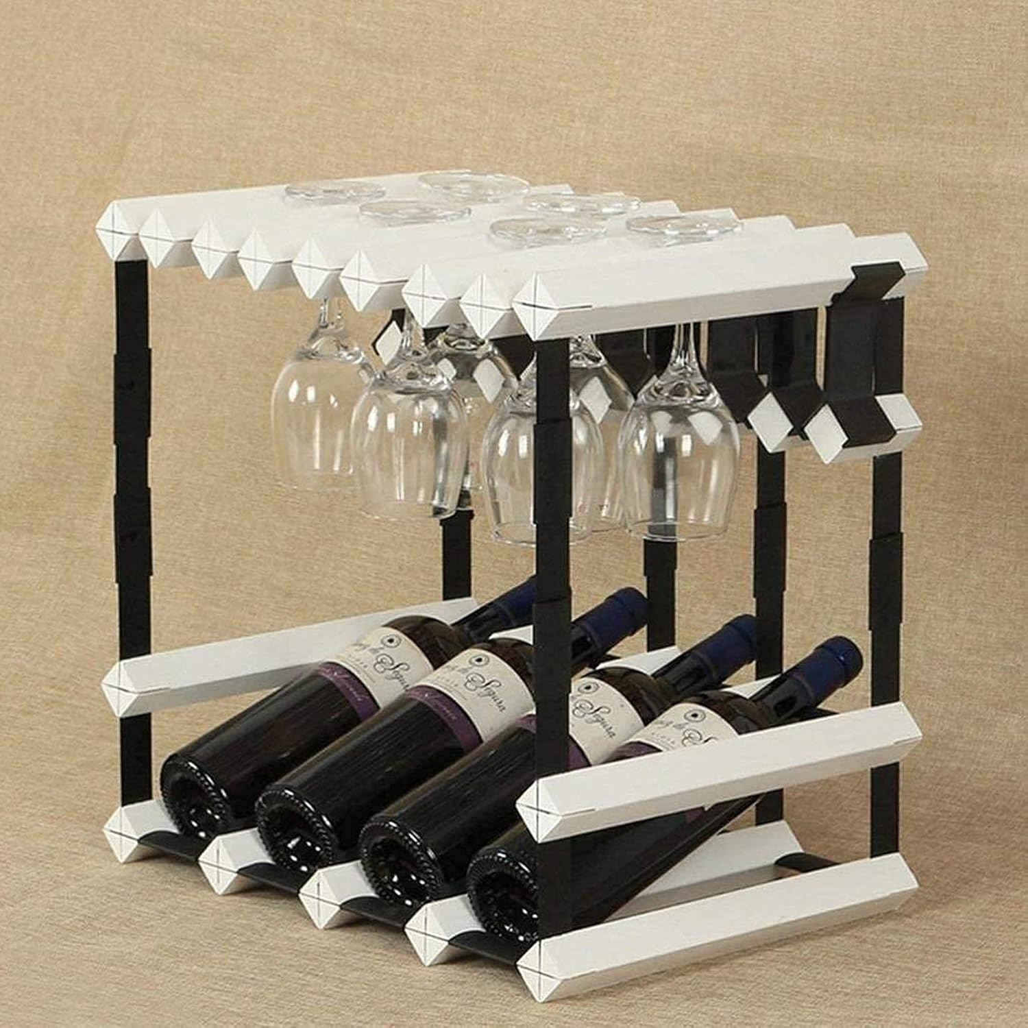 Kitchen Storage Organisation Freestanding Wine Rack Wine Bottle Pine Wooden Barrel 4 Bottles Hanging Wine Glasses Rack Stand Metal Steel Wood Cabinet Bottle Holder Countertop Dispa