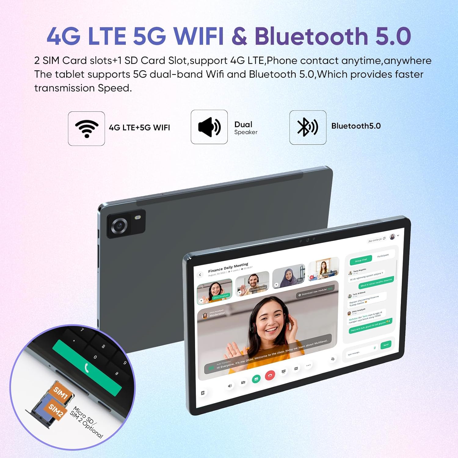 Weelikeit Tablet 10 inch, Android 14 Tablets with Octa-Core Processor 12GB(6+6) RAM 128GB ROM, 1200x1920 FHD Screen, 5G WiFi, 5MP+13MP Dual Camera, Bluetooth 5.0, 7000mAh Battery (Gray) - Image 7