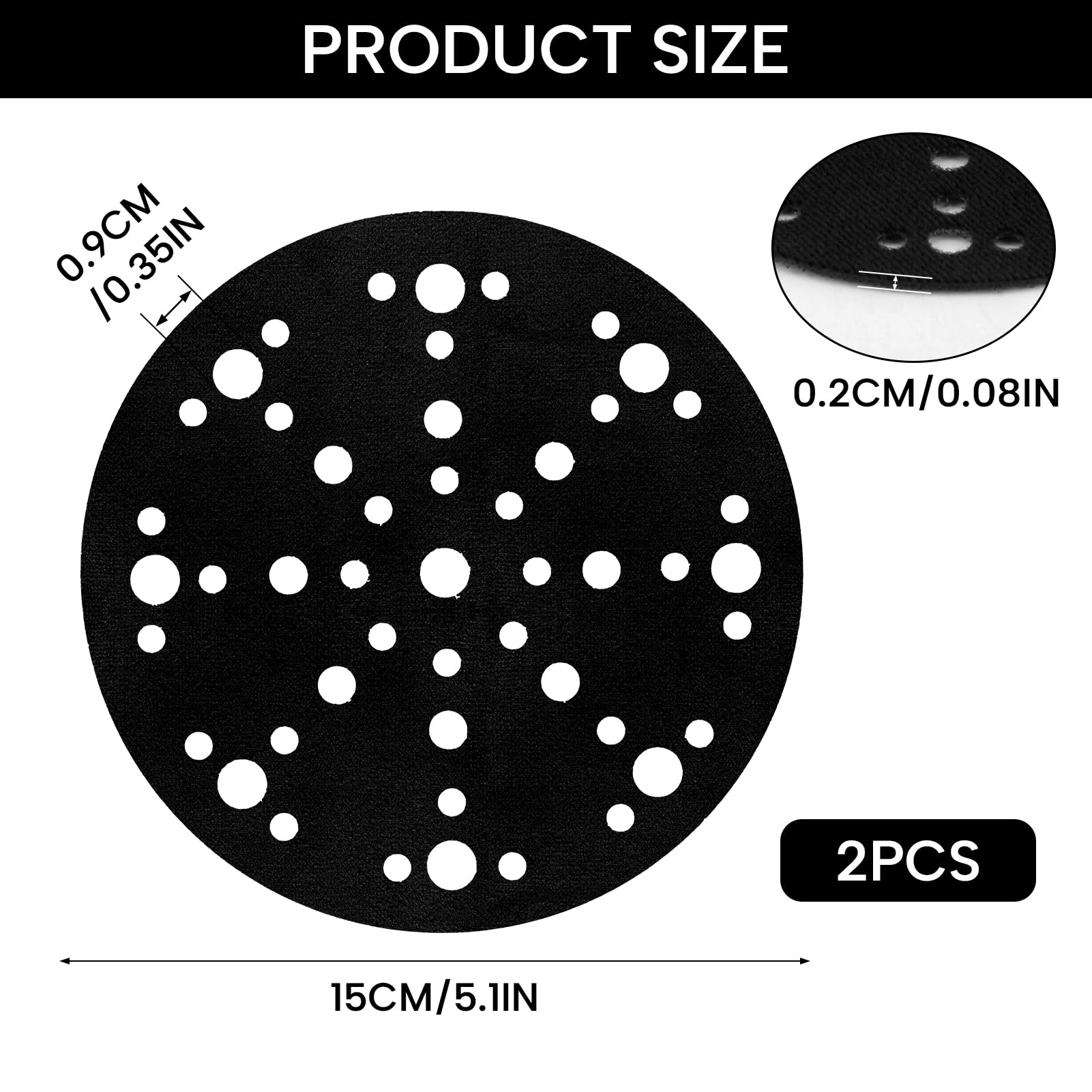 Tampons de Ponçage Souples 150mm 49 Trous Interface Mousse pour Plateaux Ponçage Polissage