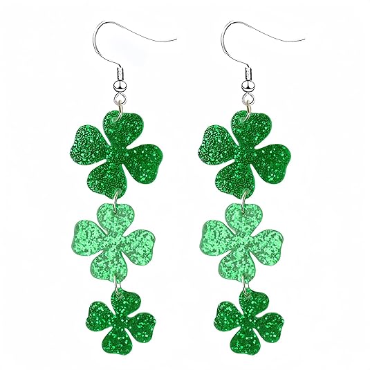 🍀 Lucky St. Patrick's Day Clover Earrings! ☘️ Irish Festival Jewelry