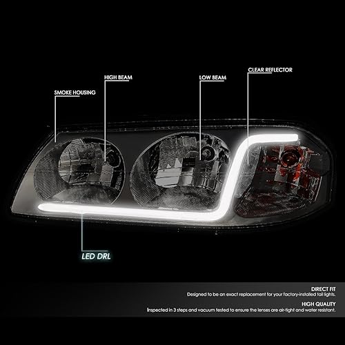 Miniatura 2 de Auto Dynasty Par de lámparas LED DRL de esquina transparente para faros delanteros compatibles con Chevy Impala 8 generación 00-05