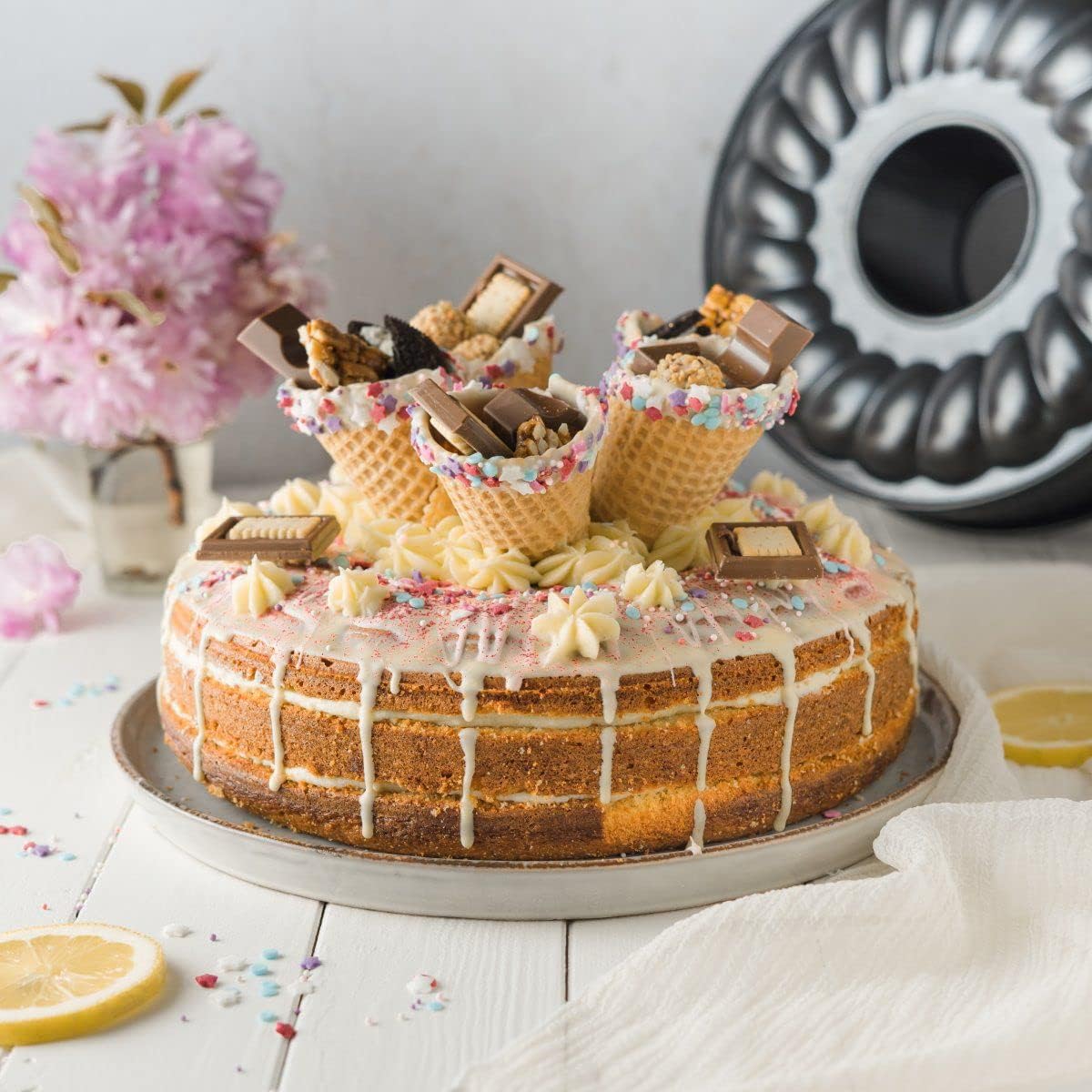 Zenker 10-inch Non-Stick Carbon Steel Springform Pan with 2 Bases, Standard and Bund - Image 2