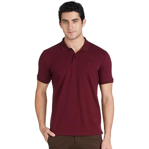 Allen Solly Men Polycotton Regular Fit Textured Jacquard Polo