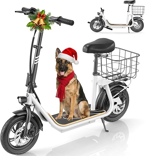 Miniatura 99 de Caroma Electric Scooter with Seat, Max 30 Miles Range&20MPH Speed, Peak 800/1200W Motor, Foldable Electric Scooter for Adults and Teens, Commuter E