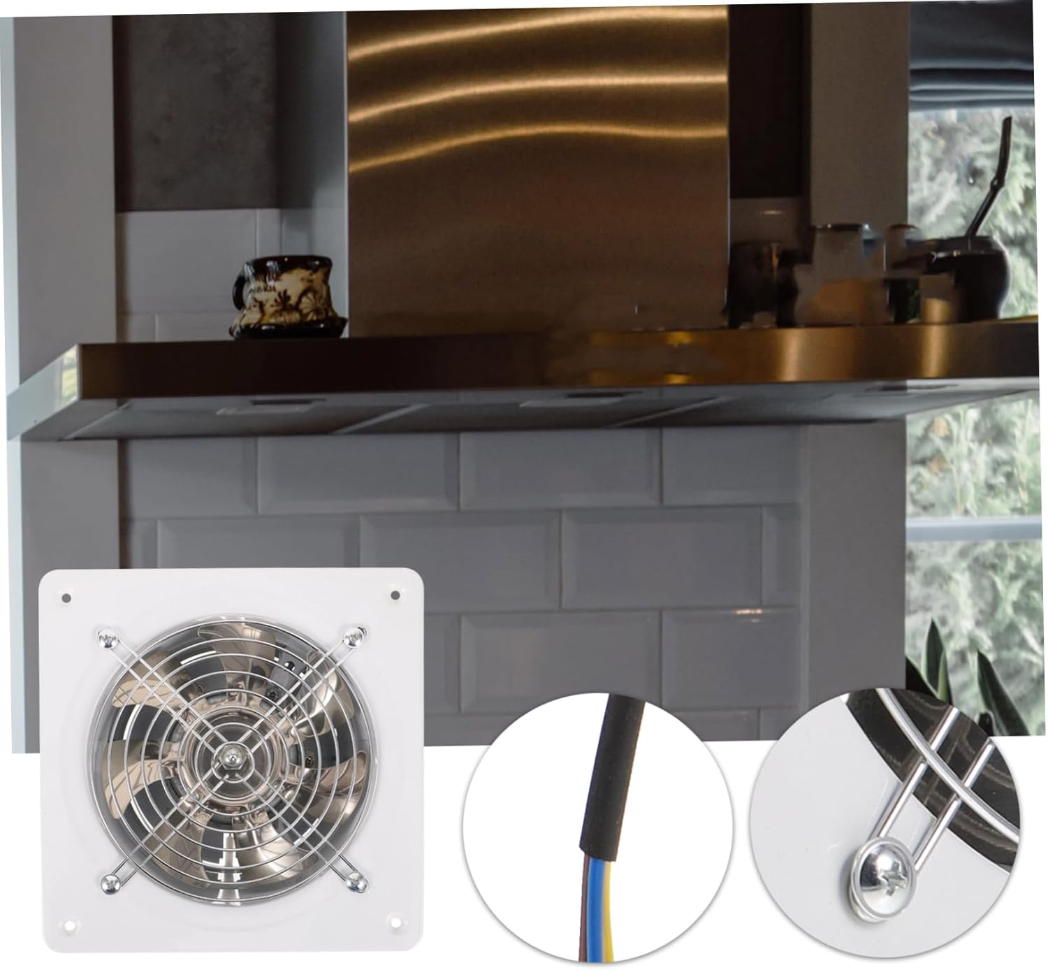 IMIKEYA Exhaust Fan for Kitchen and Bathroom Ventilation Window Design and -resistant for Airflow Offices and Homes