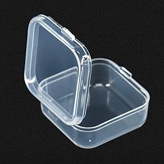 Sponsored Ad - Wotermly 20 Packs Small Mini Square Rectangle Clear Plastic Beads Storage Containers Box with Hinged Lid fo...