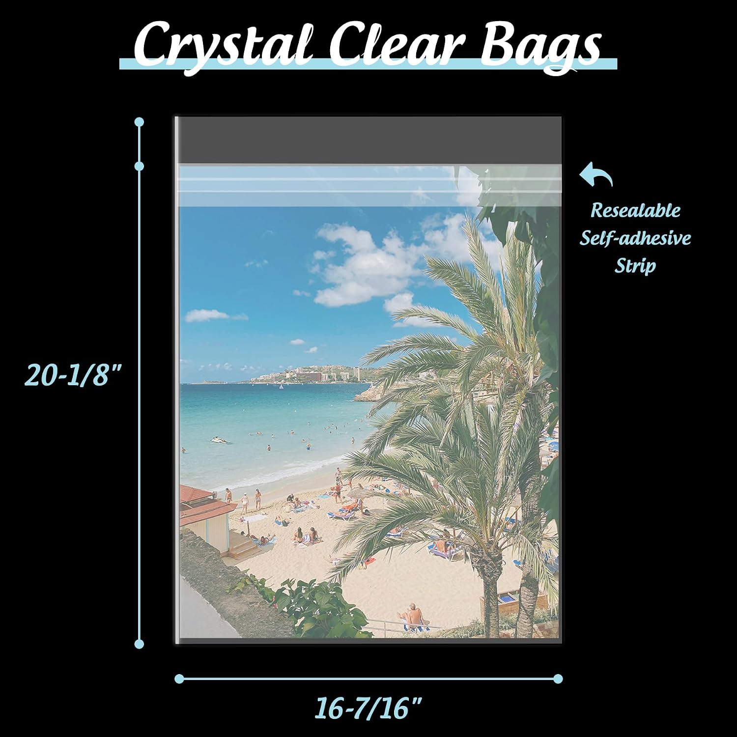 Frametory 16x20 Inches Plastic Sleeves Clear Storage Bags, 50 Pcs | Acid-Free, Self Sealing, Cellophane Bags, For Clothing, Mat Boards, Art Prints