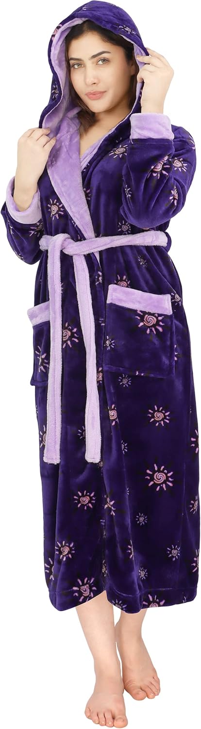 Miniatura 3 de NY Threads Bata de baño afelpada con capucha para mujer