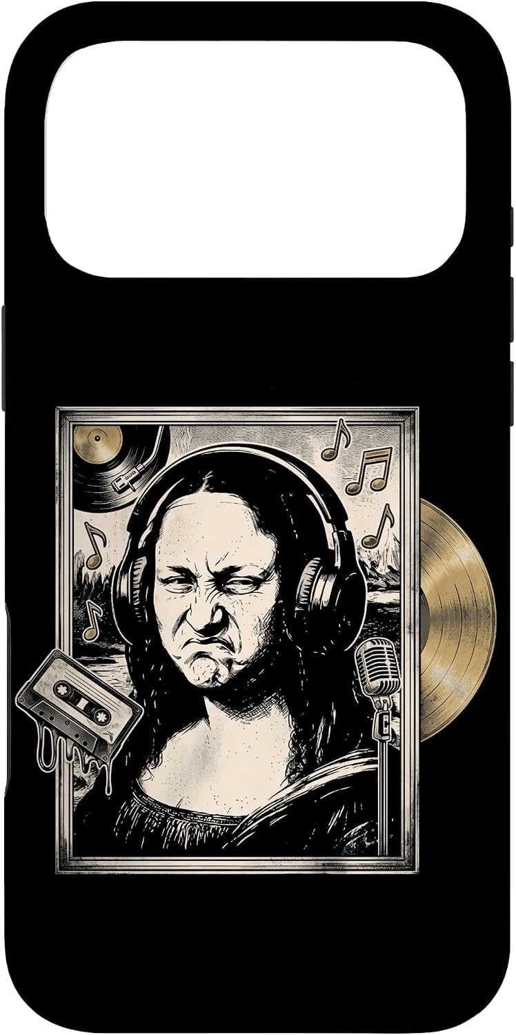 Mona Lisa Tshirt Headphones Bass Funny Music Producers DJ Case for iPhone 17 Pro Max