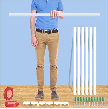 Extra-Long Paintable Cord Cover Hider for Wall Mounted TV - 6x 39.4in TTL 236in