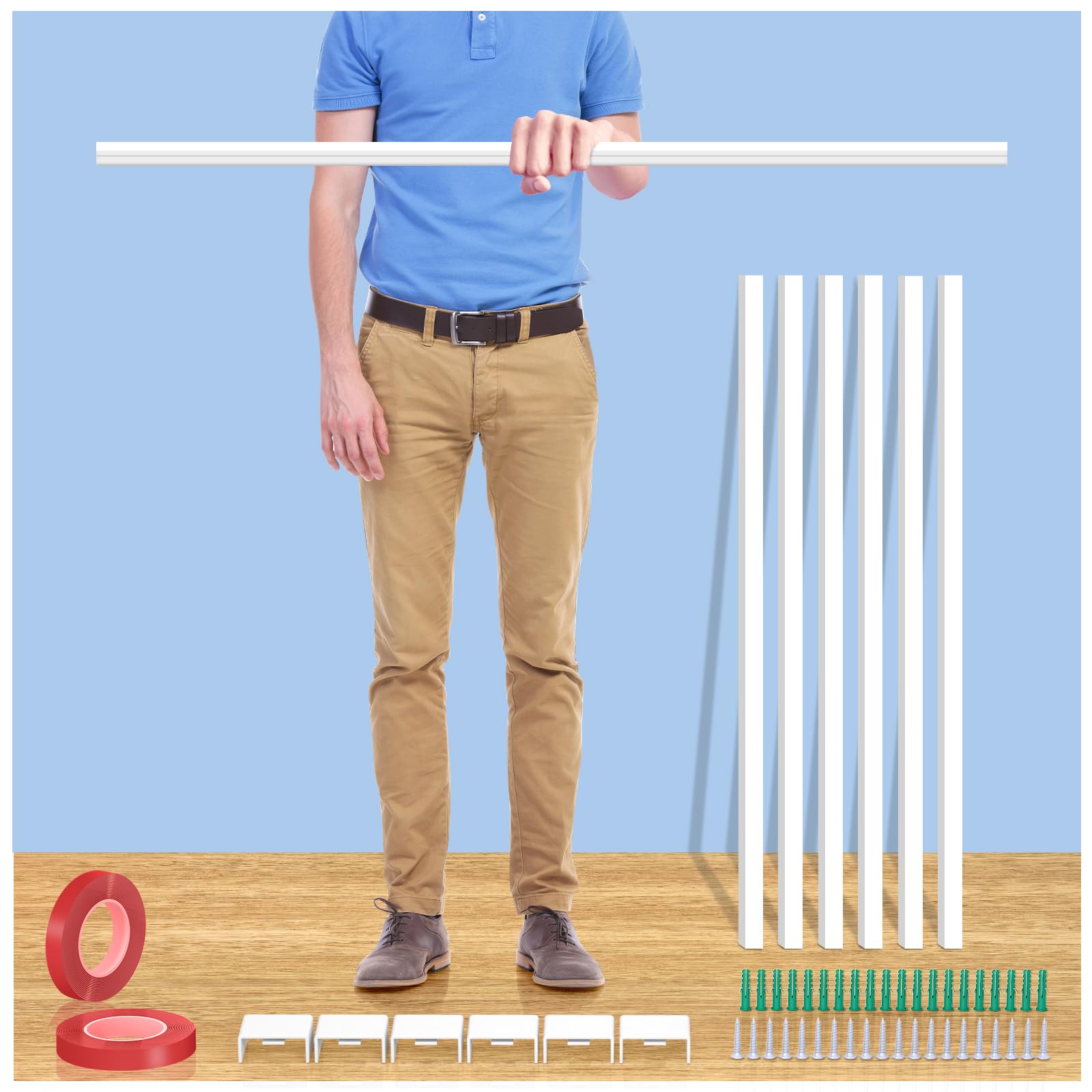 Extra-Long Paintable Cord Cover Hider for Wall Mounted TV - 6x 39.4in TTL 236in