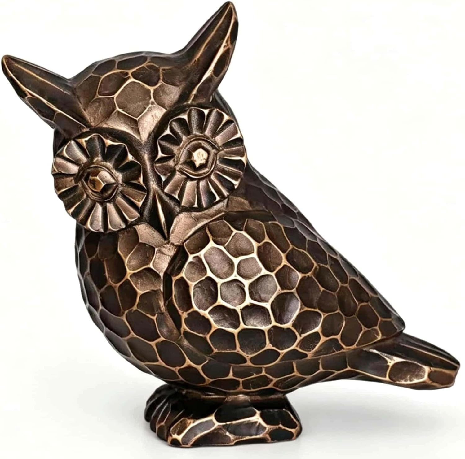 3.5" Distressed Antique Bronze Owl Figurine Statue Shelf Home Decor Gift