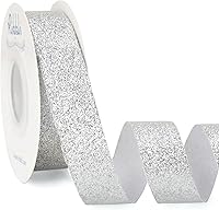 Vista 13 de Ribbli Cinta de Navidad con purpurina dorada, para envolver regalos, borde cortado dorado, para manualidades, decoración de árbol de Navidad