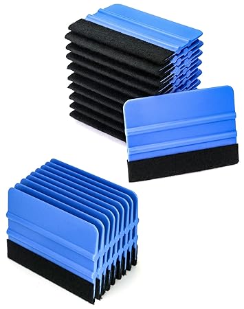 QWORK Felt Squeegee, 20 Pcs 4in Vinyl Felt Edge Squeegee Graphic Decal Wrapping Car Film Wrap Scrape Wallpaper Installing Decal Applicator Window Tint Tool
