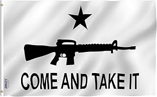 Anley Fly Breeze 3x5 Foot M-4 Gonzales Come and Take It Flag - Vivid Color and Fade proof - Canvas Header and Double Stitched - M4 Carbine Flags Polyester with Brass Grommets 3 X 5 Ft