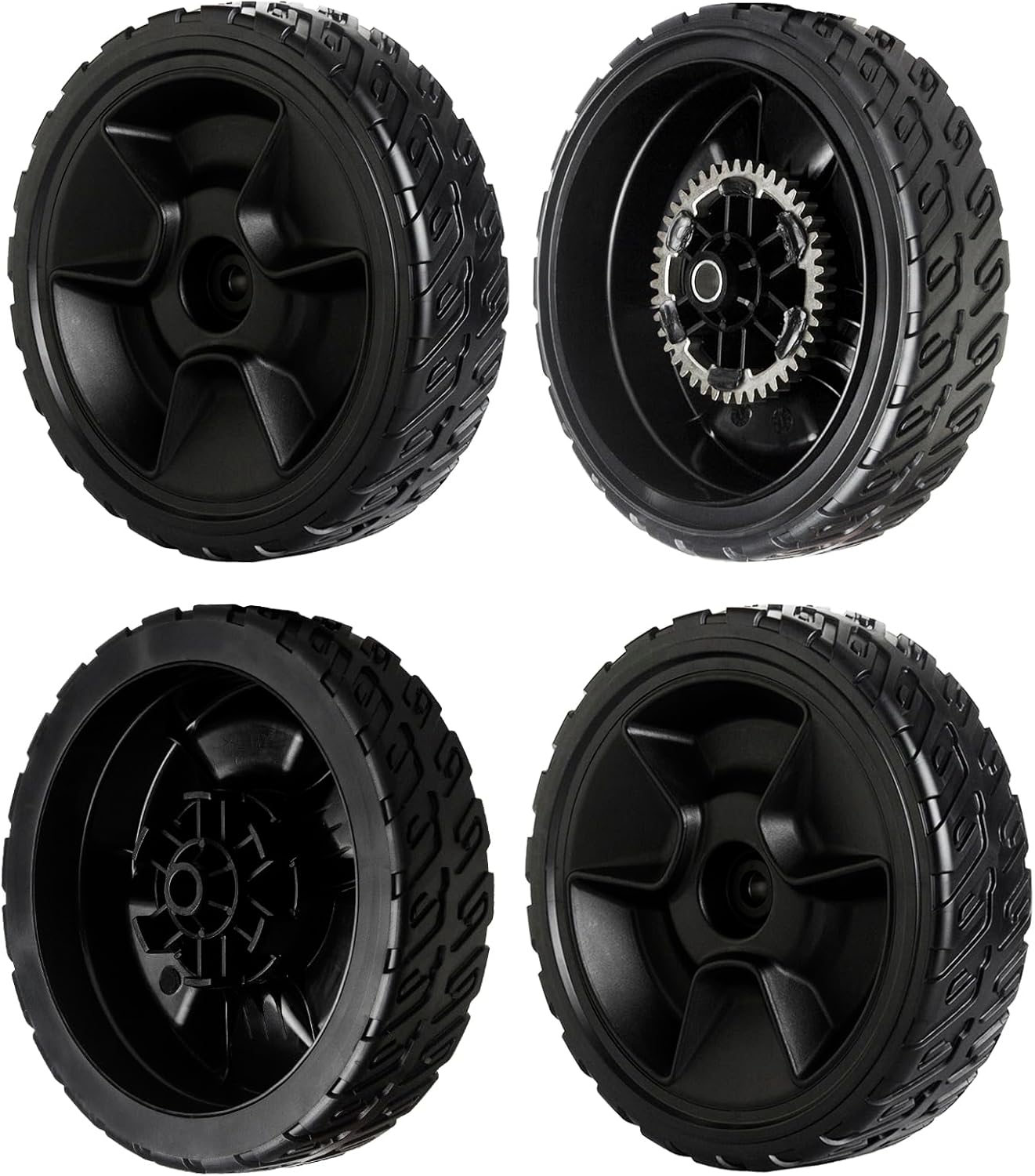 Lawn Mower Wheel Kits Compatible with Honda HRN216 Walk-Behind Lawn Mower - 2 X 42710-VR8-N00ZA Rear Wheels & 2 X 44710-VR8-N00ZA Front Wheels