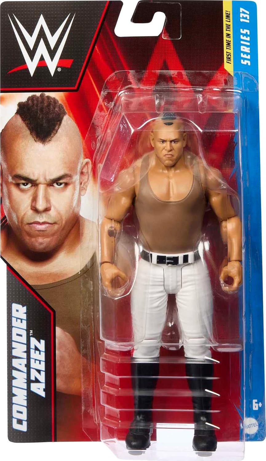 Mattel WWE Commander Azeez Basic Action Figure, 10 Points of Articulation & Life-like Detail, 6-inch Collectible