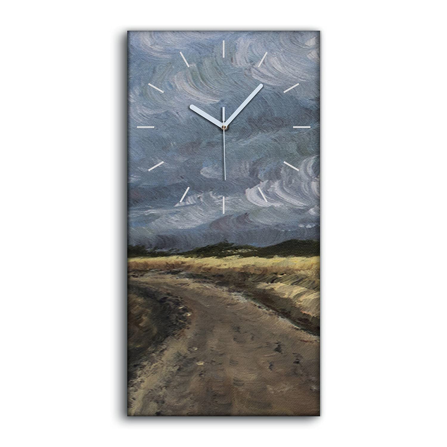 Horloge sur toile salon chambre mains blanches silencieuse