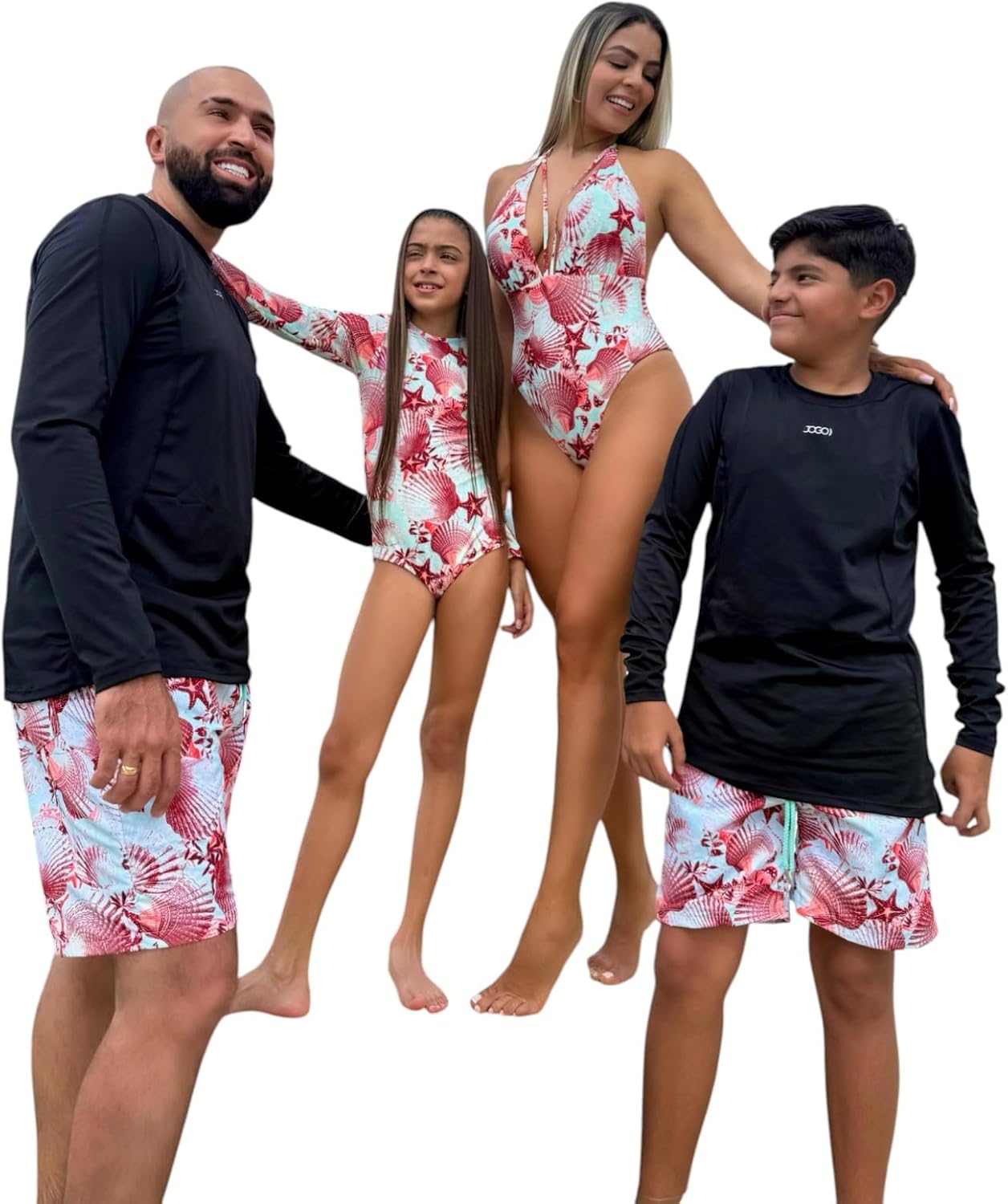 Mistica Family Matching Swimwear Set, Tropical Print, Swimsuits and Swim Shorts