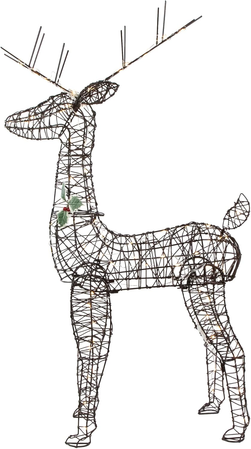 Northlight LED Lighted Rattan Deer Outdoor Christmas