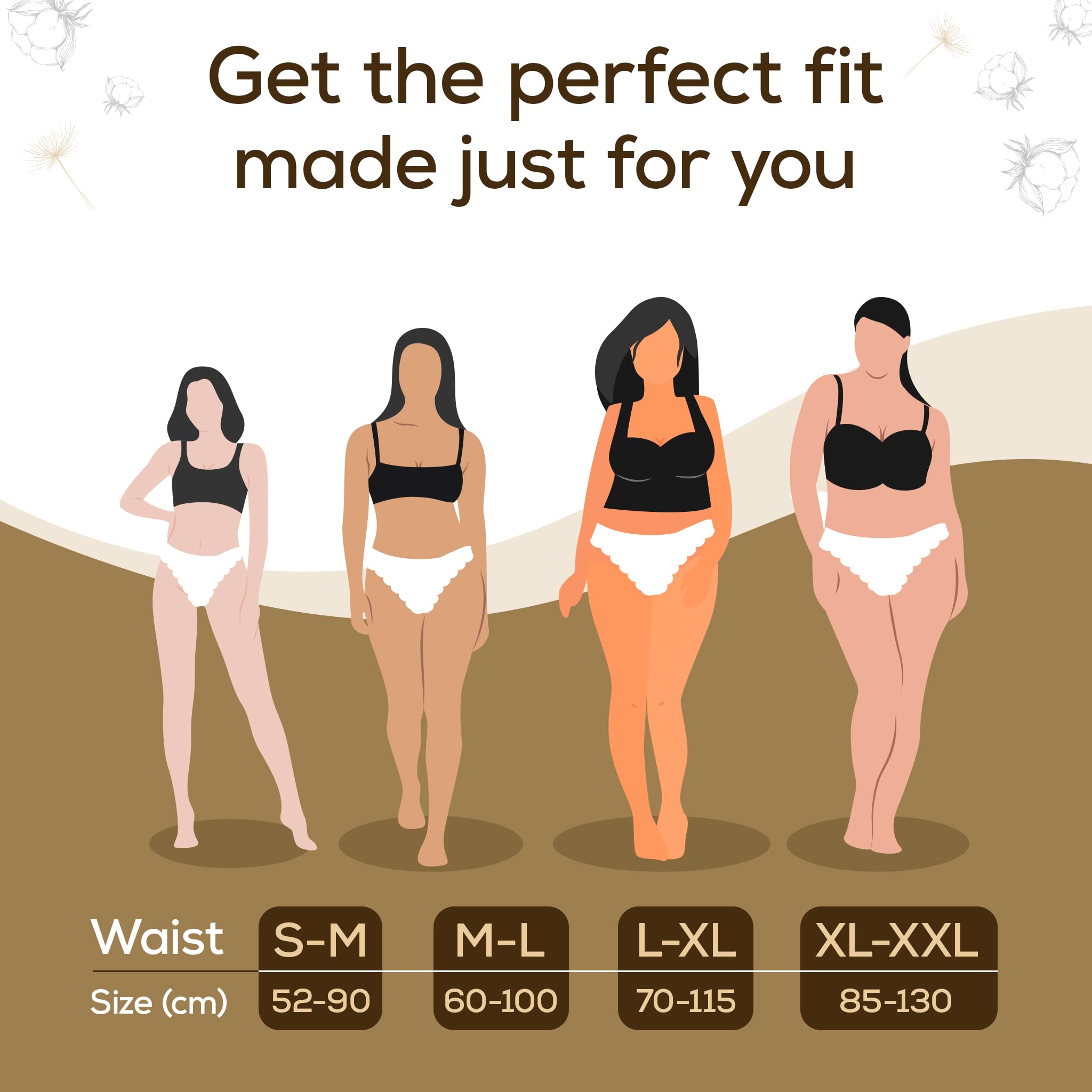Evereve Organic Cotton Period Panty for Girls & Women, (XL-XXL), 10 Pcs, 360 Degree Overnight Coverage, 100% Natural Comfort, High Absorbency for Heavy Flow, Maternity Postpartum Disposable Panty - Image 8 thumbnail