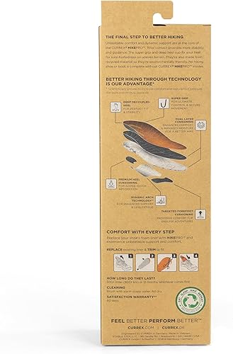 Miniatura 8 de CURREX Plantillas HikePro para botas y zapatos de senderismo  Insertos de absorción de impactos para ayudar a reducir la fatiga y aumentar el