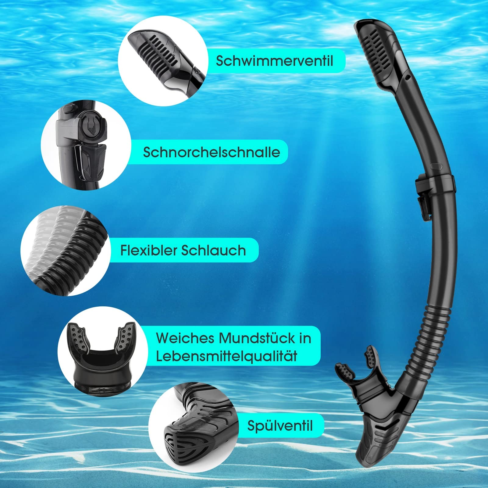 Nigecue Zestaw do snorkelingu dla dorosłych, z okularami do nurkowania i fajką Dry Fajka, maska zapobiegająca przeciekaniu, z hartowanego szkła, do nurkowania, pływania i nurkowania