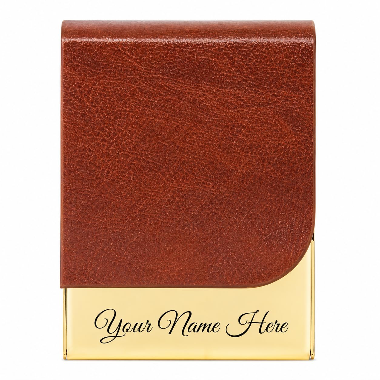 Personalized Golden Brown Cardholder, Durable Materials-image-26