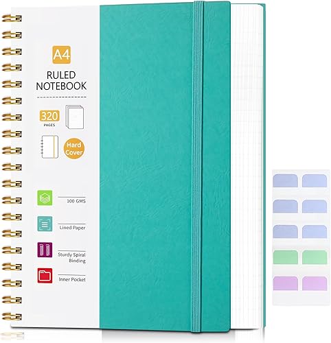 Miniatura 7 de Cuaderno de espiral de tapa dura, cuaderno de rayas universitarias con 320 páginas, diario rayado de 8.5 x 11 pulgadas para mujeres y hombres,