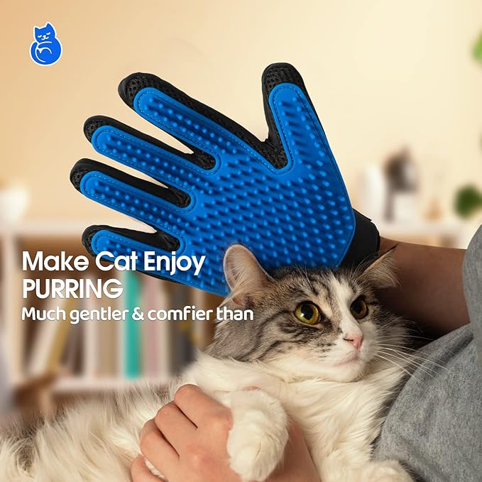 Overall, the Pet Hair Remover Glove is a practical and effective tool for keeping your pet looking and feeling their best. Whether you are looking to reduce shedding, give your pet a relaxing massage, or simply bond with them during grooming time, this grooming glove is a great option for pet owners. Description by ChatGPT.