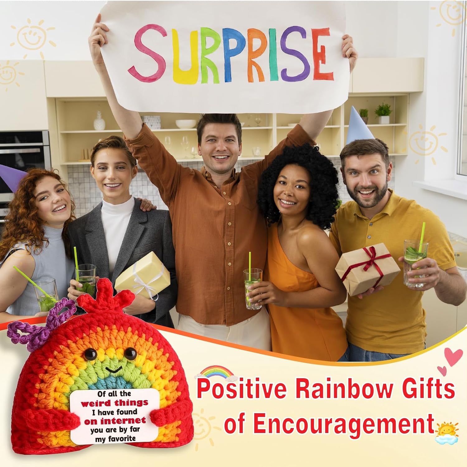 Funny Mothers Day Day Gifts for Wife Valentines Day Gifts for Wifes Husband,Birthday Gift for Couple Her Boyfriend Girlfriend, Long Distance Relationship Gift Rainbow