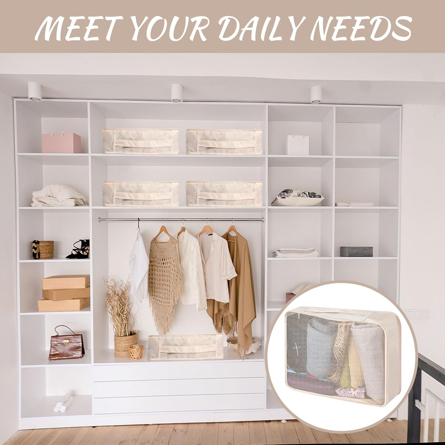 Silkfly 12 Pcs Packing Cubes for Suitcase Travel Luggage Bags Bulk Mesh Organizer Set for Hiking Camping Backpacking Clothes Accessories (Khaki) - Image 6