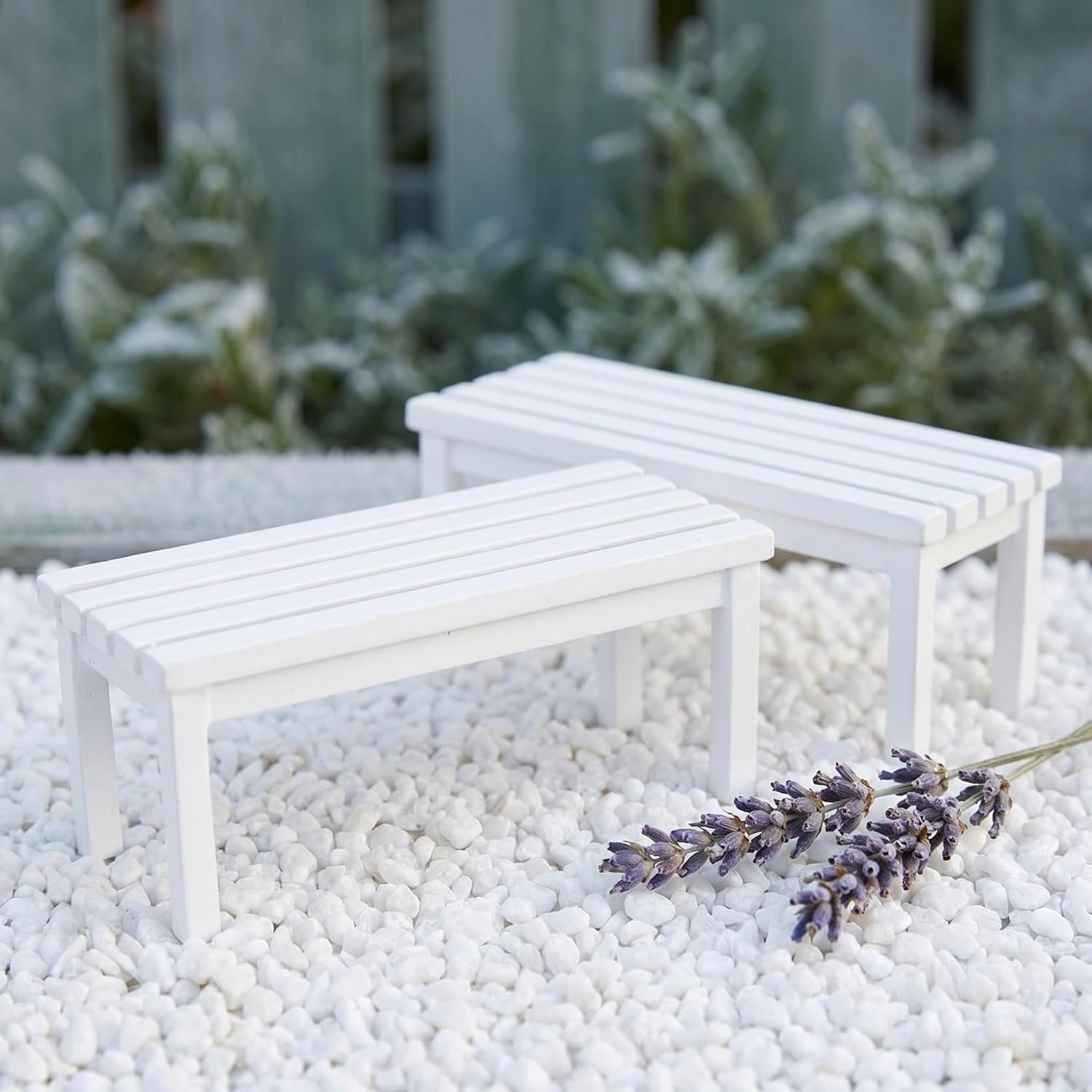 ibasenice 2PCS Miniature Wooden Park Benches, Unpainted Dollhouse Furniture | 3.54 Inch DIY Mini Bench Models for 1:12 Scale Dolls, Fairy Garden Decor, Figurines, Mini Landscape and Craft Projects