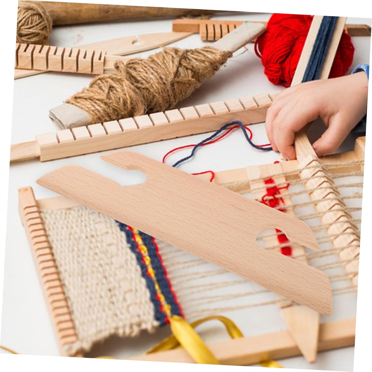 Xmas Wooden Loom Shuttle for Handcraft, Tapestry Making Tool