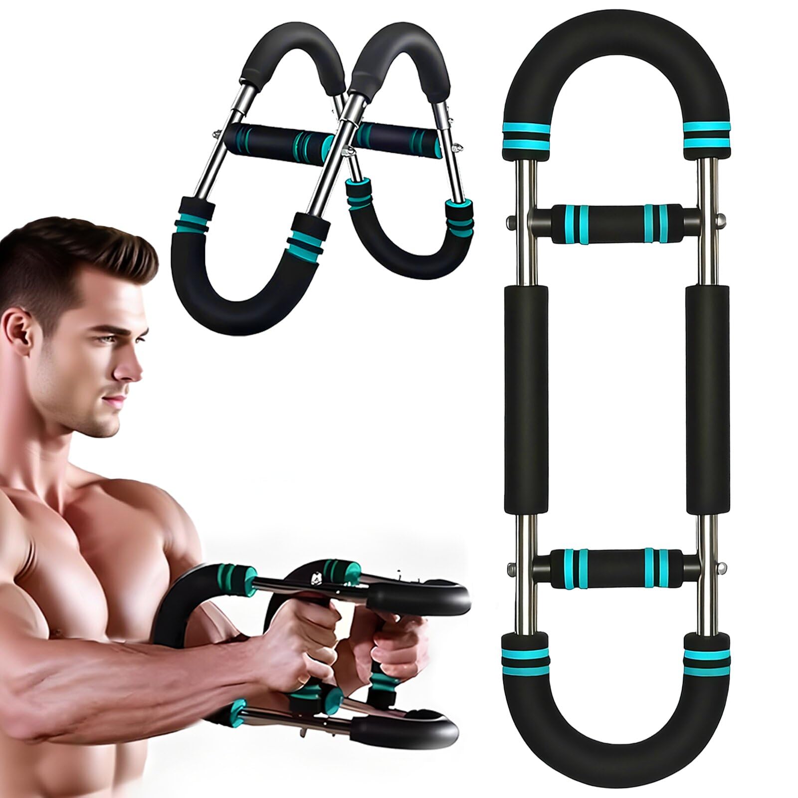 Twister Arm Trainer, Attrezzo per Esercizi Con Torsione a U, Espansore Toracico Regolabile, Power Twister Bar Portatile, per l'allenamento Muscolare di Petto, Braccia, Spalle e avambracci