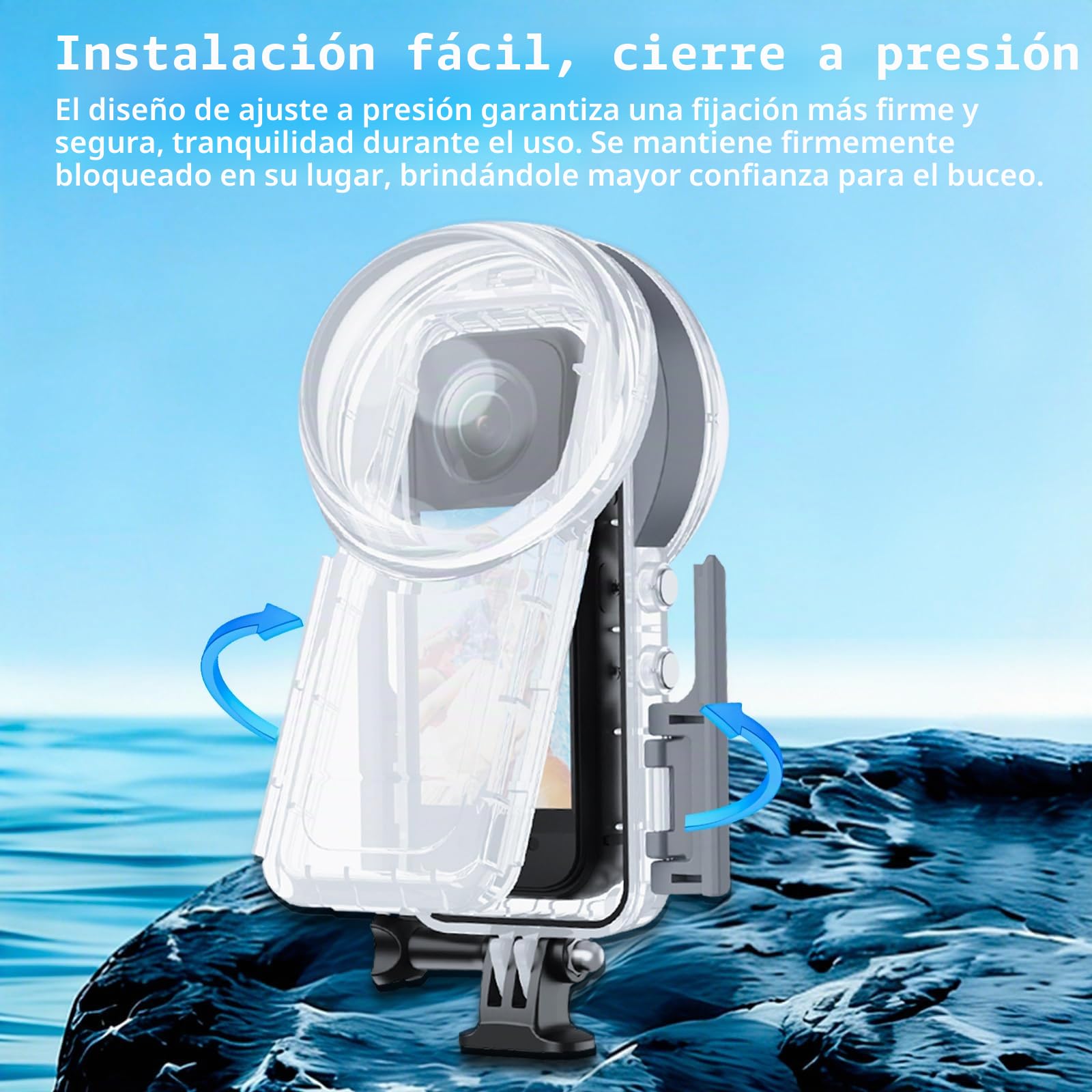 Funda Impermeable para Insta 360 X5, 50 m/164 pies, Carcasa de Buceo Invisible subacuática, Costuras de 360°, Carcasa Protectora para esnórquel, Buceo, Surf, Deportes acuáticos