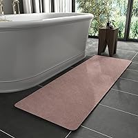 Vista 40 de MontVoo - Tapete de baño con base de goma, antideslizante, de secado rápido, absorbente, fina, para debajo de la puerta, de gamuza sintética