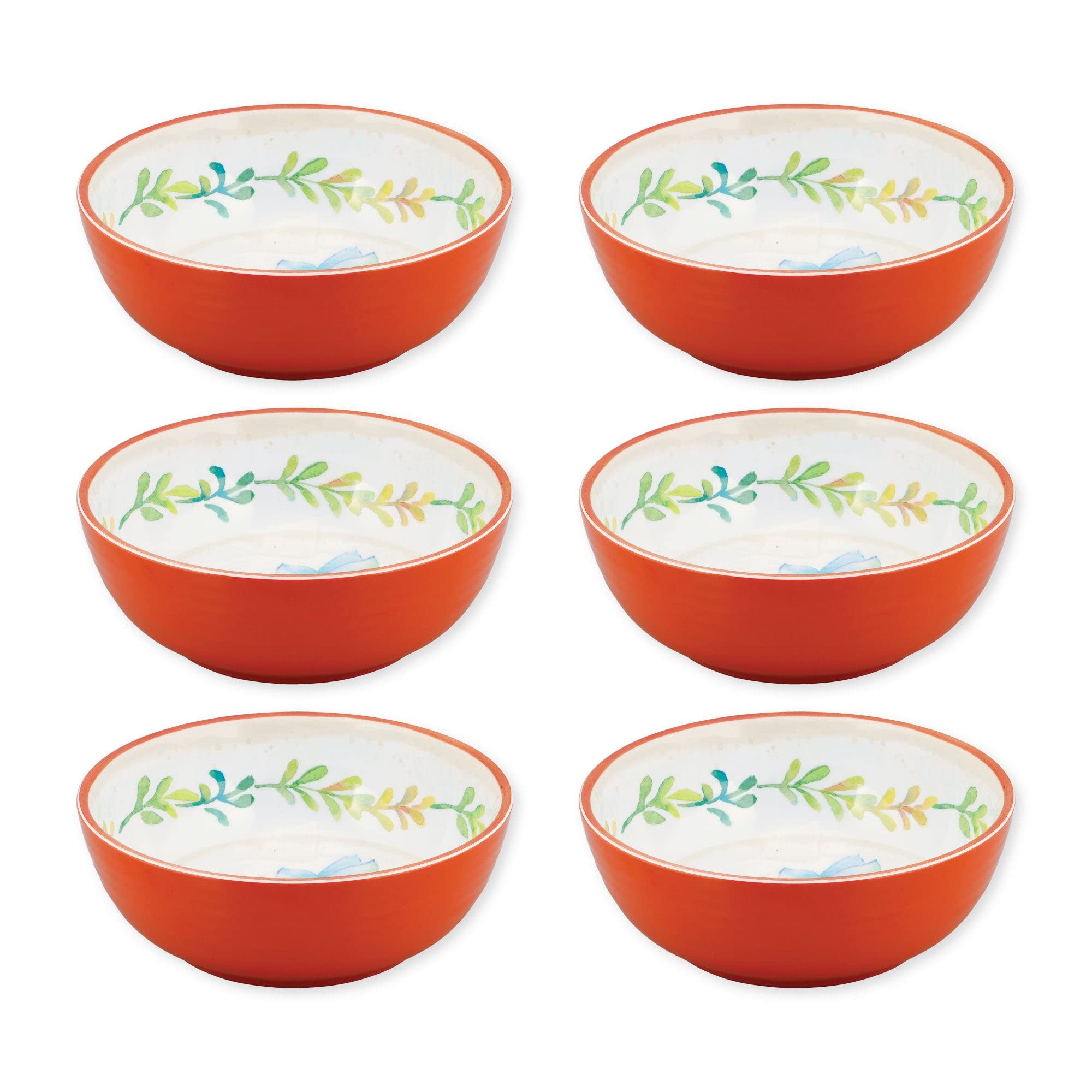 UP ware Sweet Succulents - Juego de cuencos de melamina redondos para pasta, arroz, sopa y ensalada, sin BPA, apto para lavavajillas, a prueba de roturas, multicolor, 7 pulgadas, juego de 6