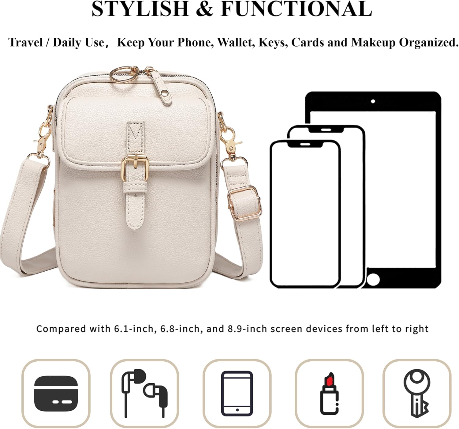 Crossbody Bags for Women Anti Theft, Vintage Faux Leather Travel Purses Small Shoulder Sling Messenger Bag, Large Capacity - Image 2