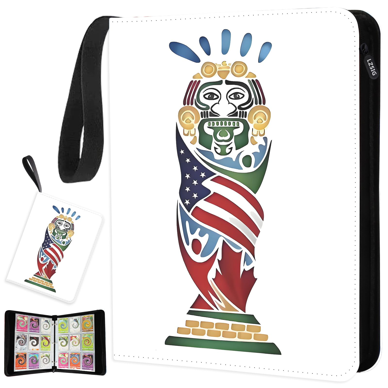 9-Pockets Soccer Card Binder - Can hold 1008 Cards with 56 Removable Sleeves, 3-Ring Zipper Sports Book Compatible with TCG, MTG and Game Cards, Trading Card Collector Album, Gifts for Boys — image 1