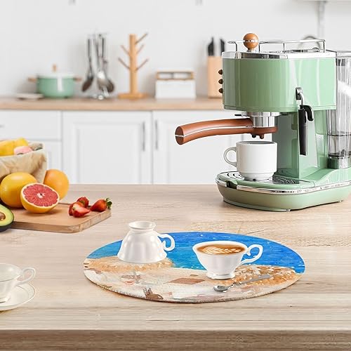 Miniatura 6 de 3 Pcs High Heat Trivet for Hot Pots and Pans 15in Cotton Thread Weave Heat Resistant Pad Holder for Teapot Kitchen Pan Protector Santorini Small