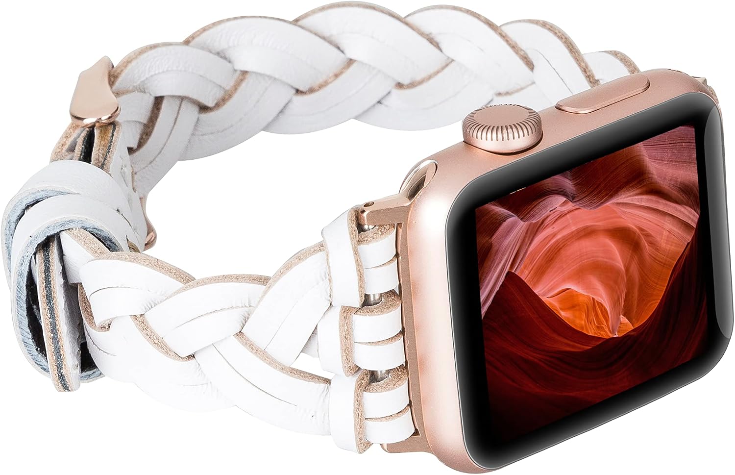 Braided Leather Bands Compatible with Apple Watch Band 38mm 40mm 41mm 42mm 44mm 45mm 49mm Full Grain Leather Watch Slim Straps for iWatch Series Ultra/8/7/SE/6/5/4/3/2/1 for Women Watchbands, Gifts for Her
